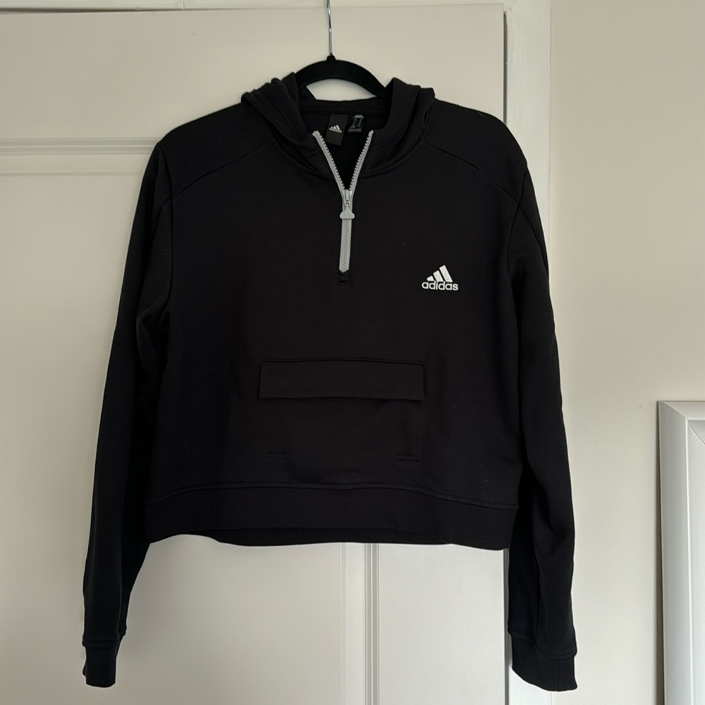 Adidas Women’s cropped 3/4 zip hoodie